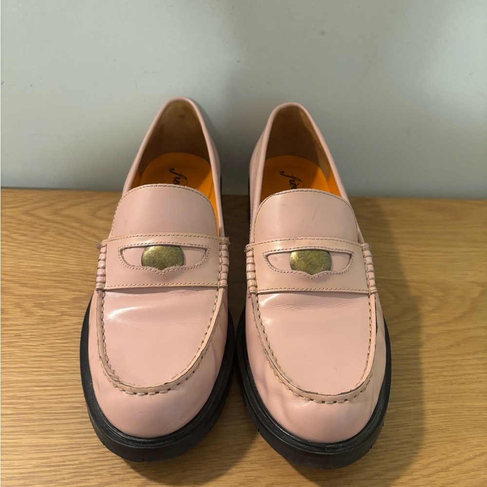 Free People - Liv: pink patent loafers